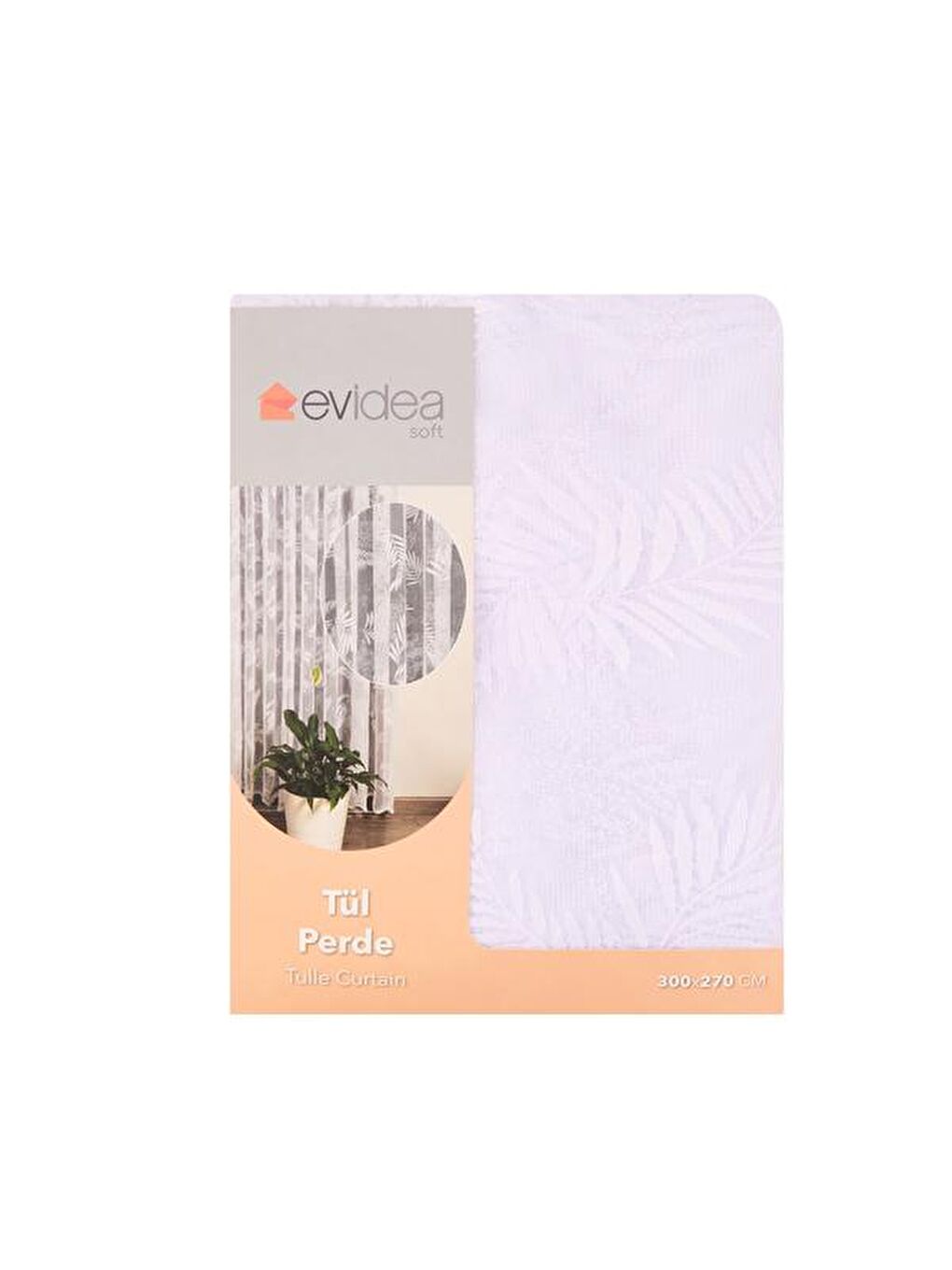 Evidea Soft Brave Tül Perde - Beyaz - 300x270 cm - 1