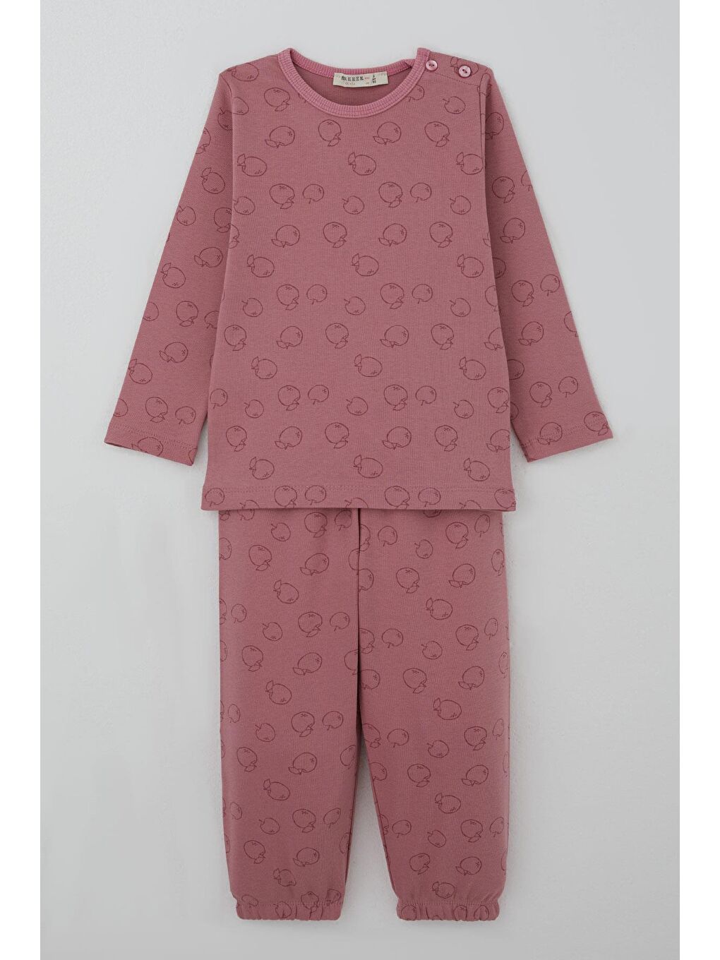 Pembe Kız Bebek Pijama Takımı Tatlı Elmacık Rüyası Gülkurusu (9 Ay-3 Yaş)