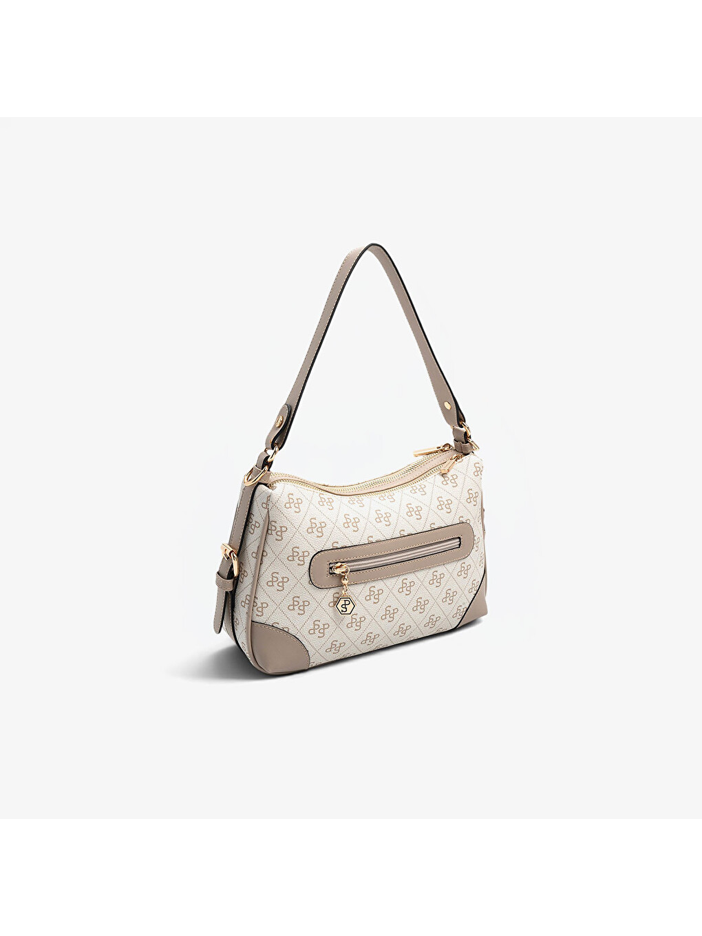 Kahverengi Kadın SP1269-M178 SILVER POLO Omuz Çantası Bej-Kum-3