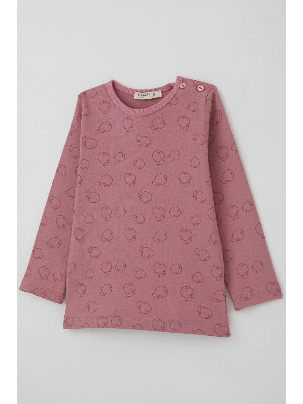 Pembe Kız Bebek Pijama Takımı Tatlı Elmacık Rüyası Gülkurusu (9 Ay-3 Yaş)-5