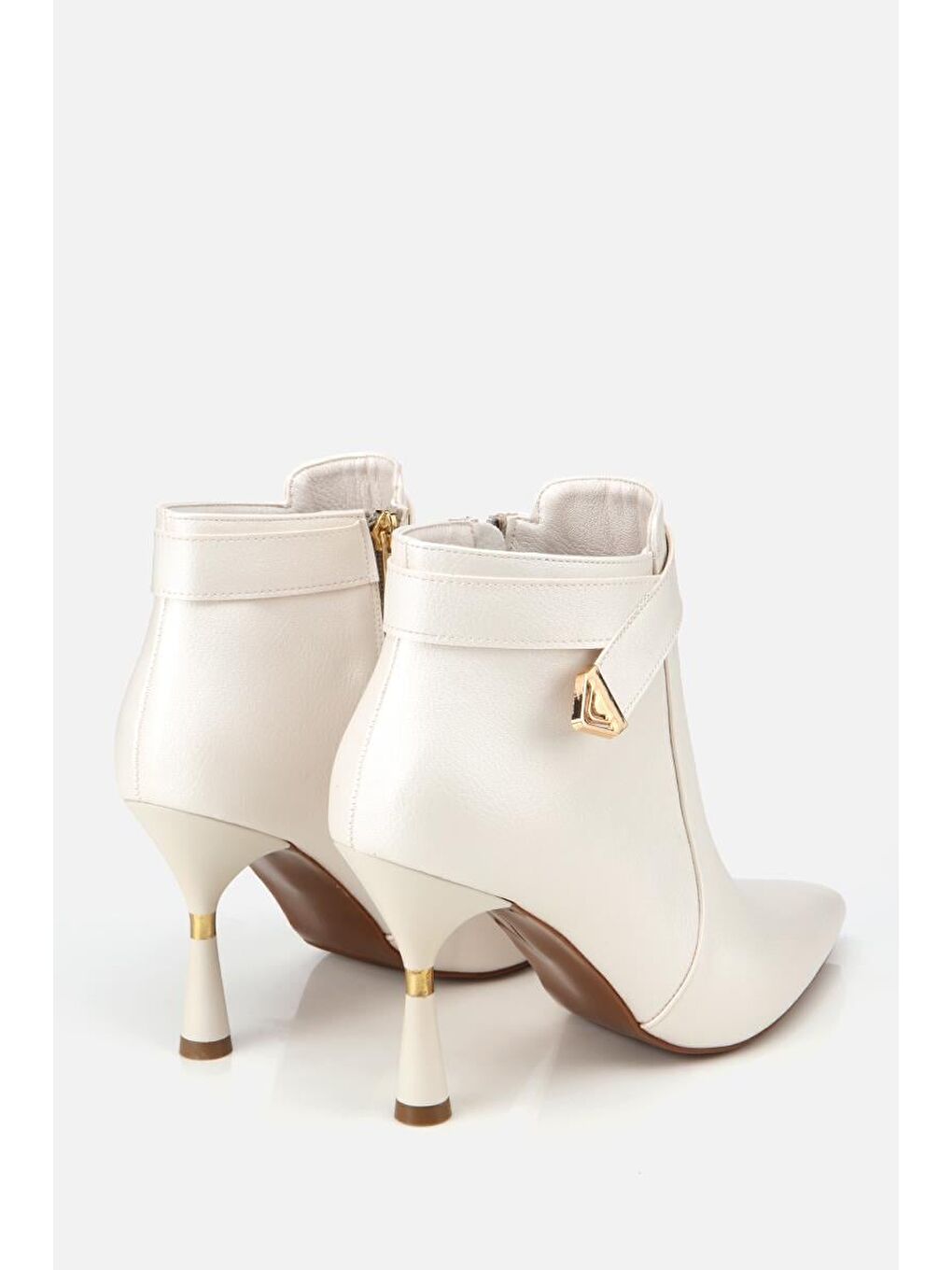 Kahverengi Kadın Kemik İnce Topuklu Bot-2