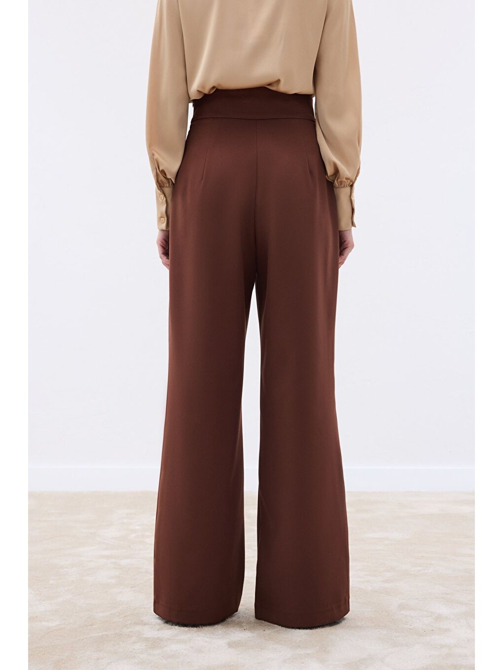 Kahverengi Aksesuarlı Pantolon - Kahve-6