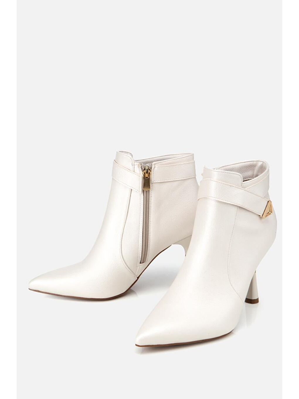 Kahverengi Kadın Kemik İnce Topuklu Bot-4