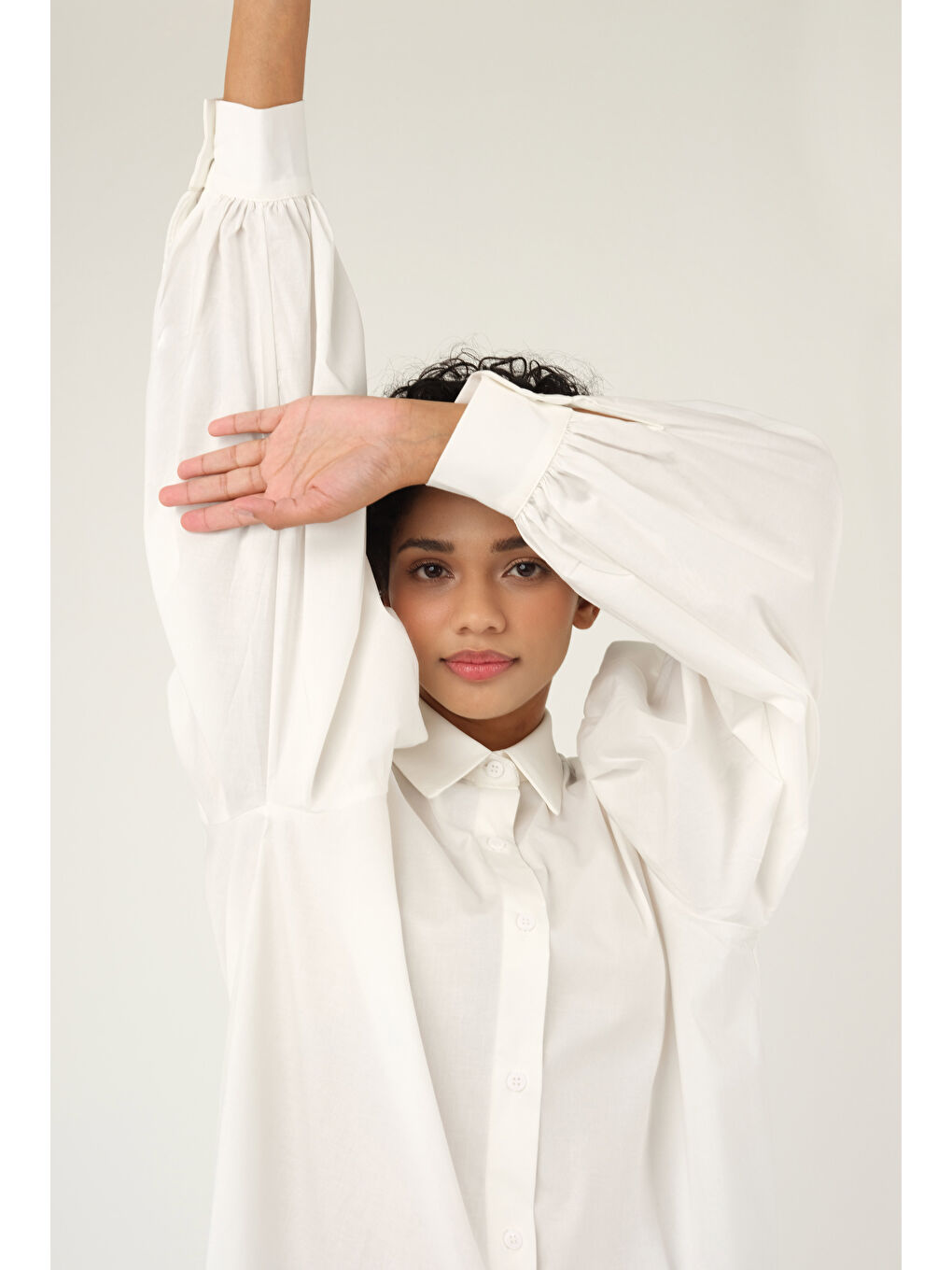 Balon Kol Gömlek Beyaz-1