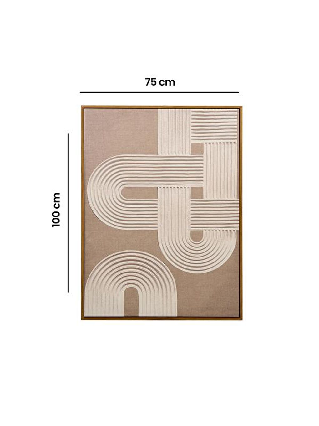 Deco Geometry Tablo - Bej - 75x100 cm-3