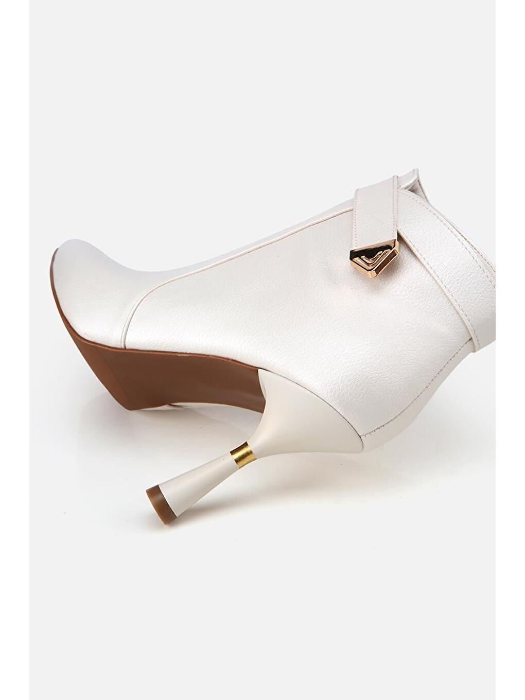 Kahverengi Kadın Kemik İnce Topuklu Bot-6