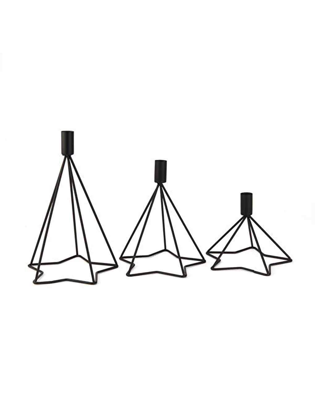 Deco 3'lü Star Mumluk - Siyah-1