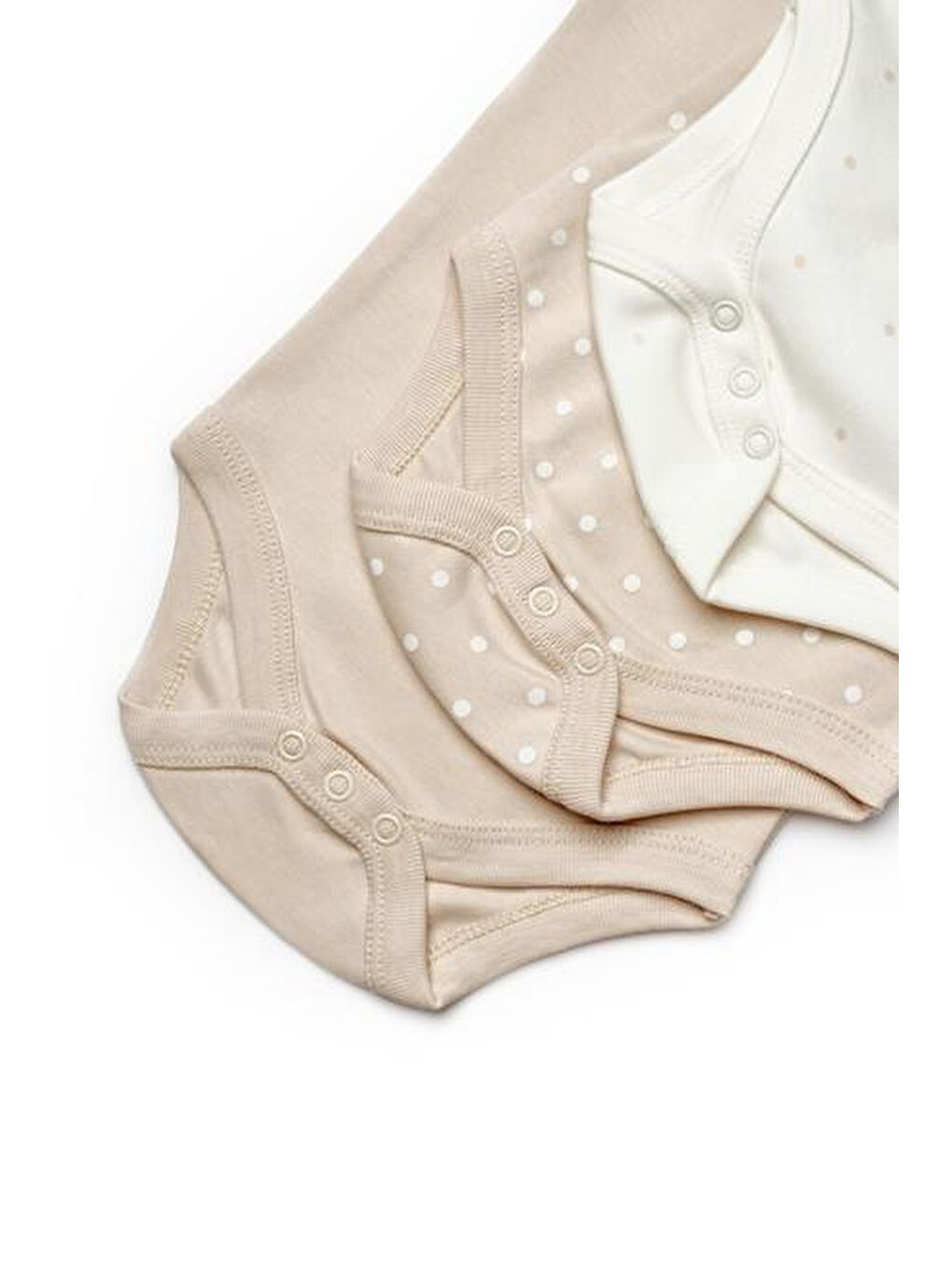 Ekru Bebek 3lü Askılı Badi Kutu Set %100 Organik Pamuk, Bebek ve Yenidoğan Serisi -CSY8120-9