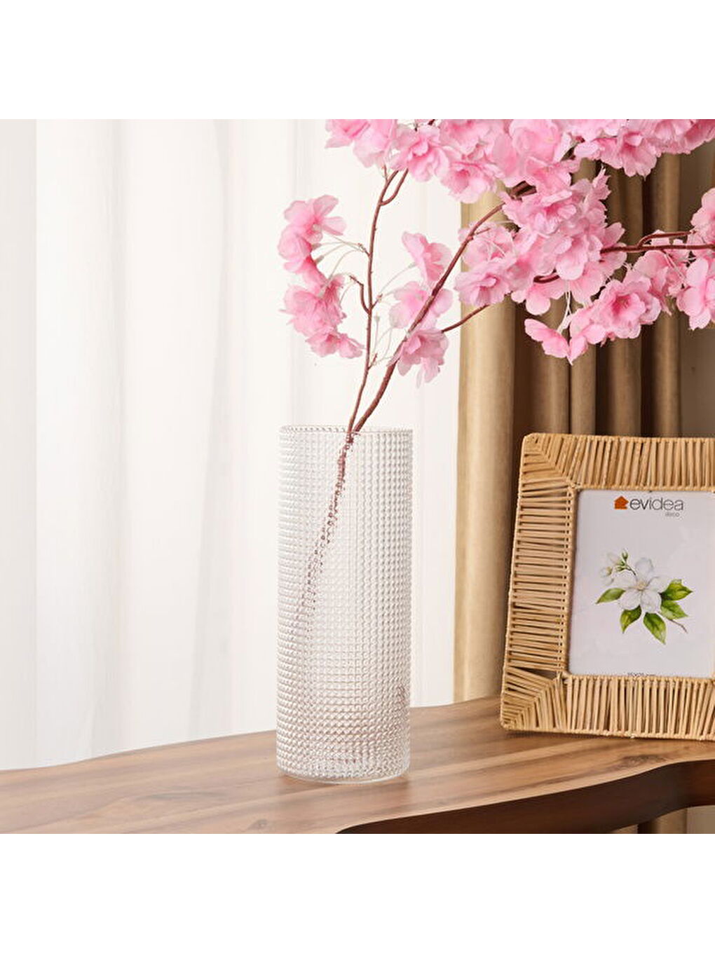 Renksiz Deco Kristal Vazo - Şeffaf - 29 cm