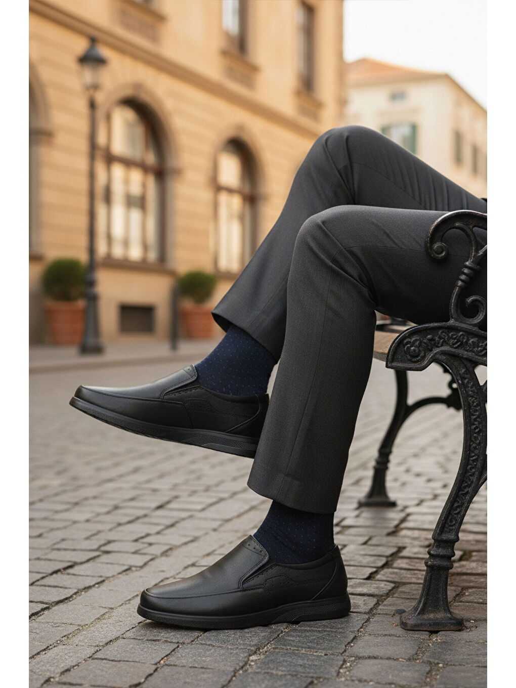 Siyah Hakiki Deri Jel Taban Anatomik Erkek Casual Ayakkabı 409 M-2