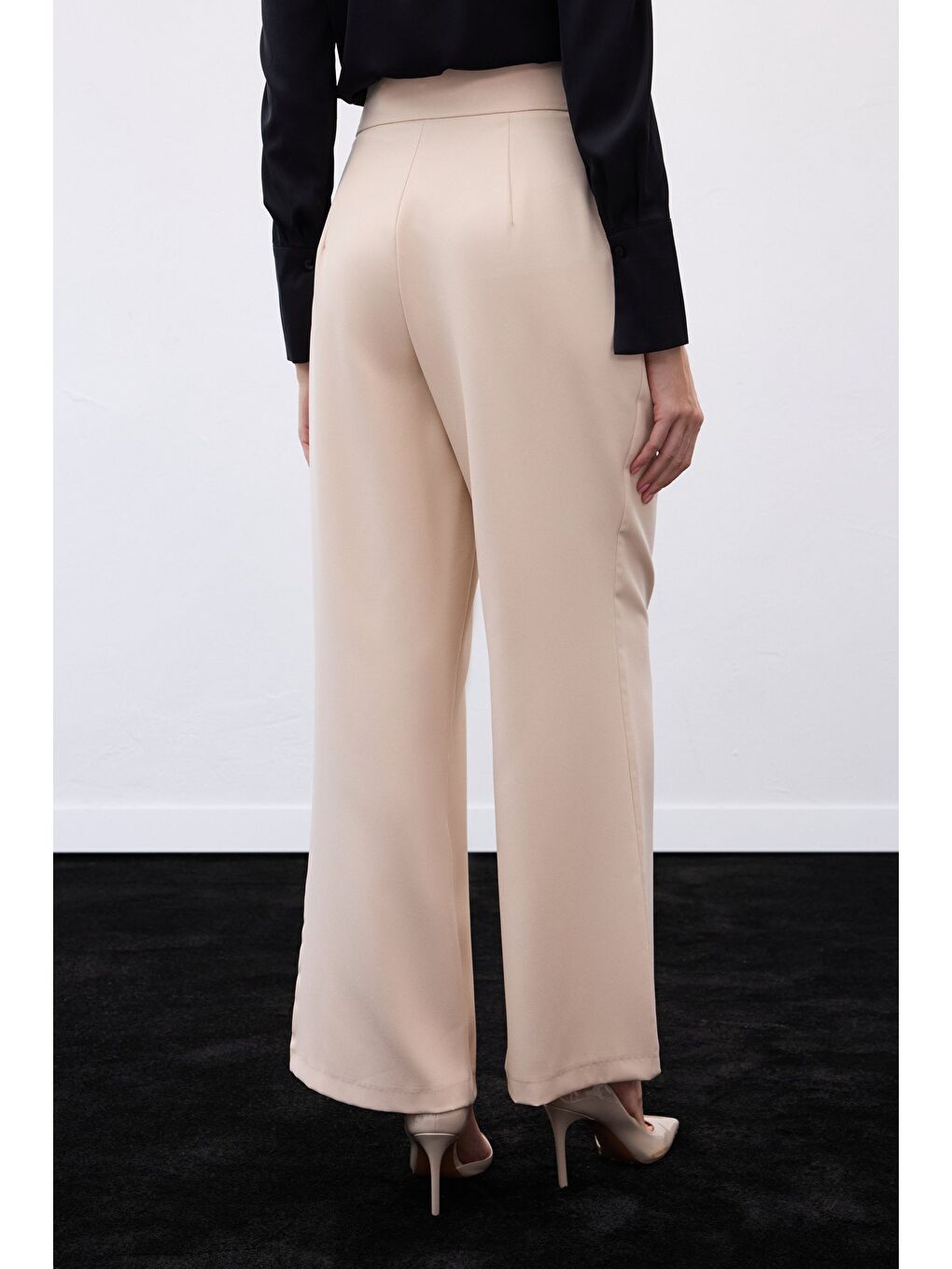 Kemerli Salaş Pantolon - Bej-6