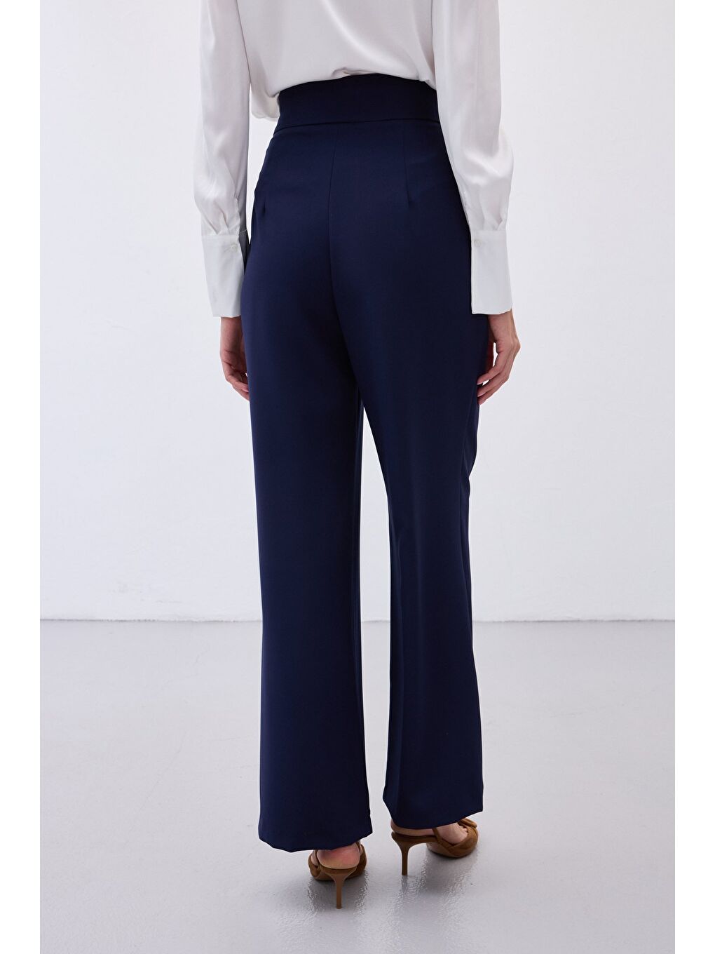 Kemerli Salaş Pantolon - Lacivert-5