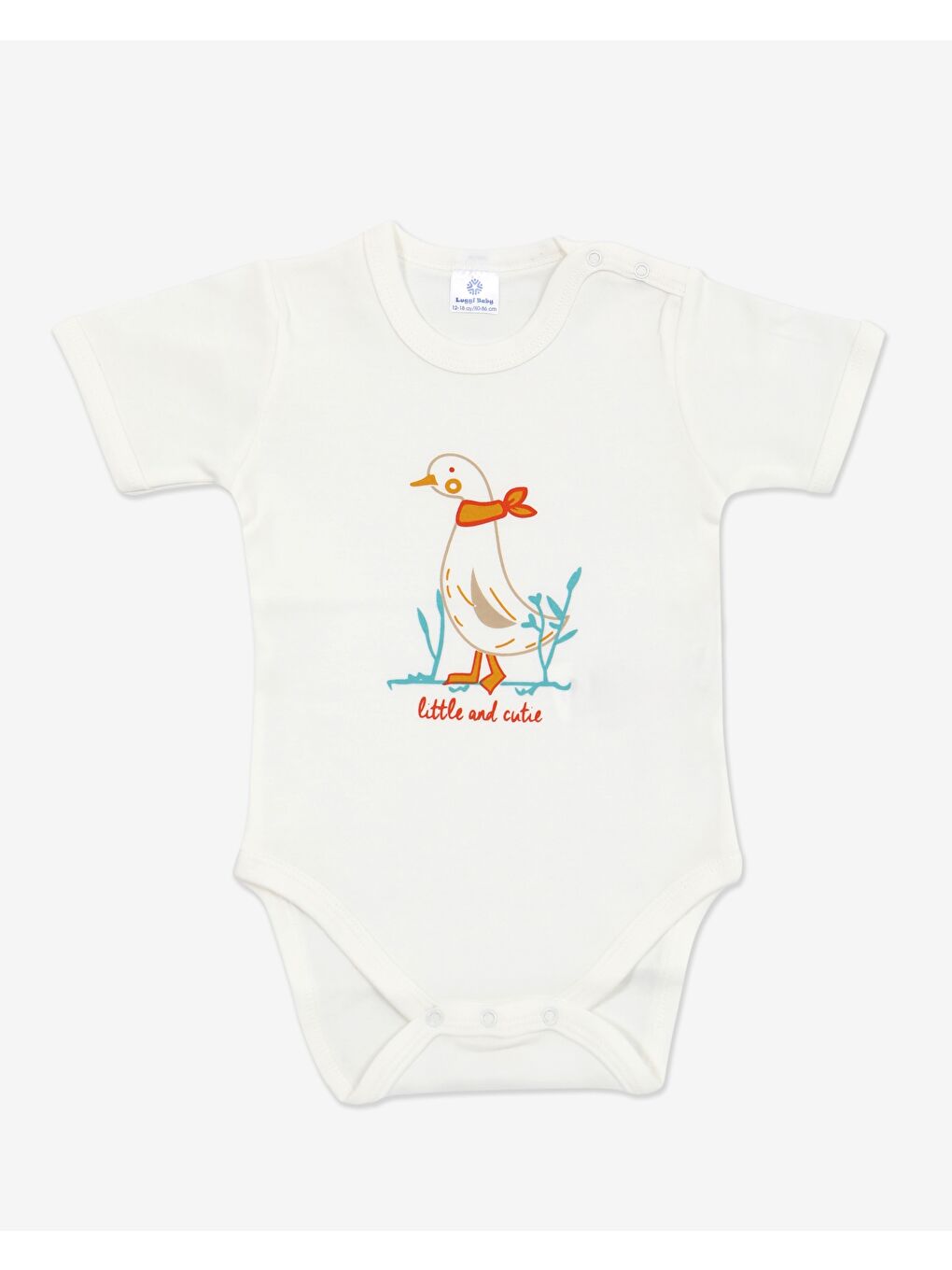 Ekru Bisiklet Yaka Kız Bebek Çıtçıtlı Body 2'li-1