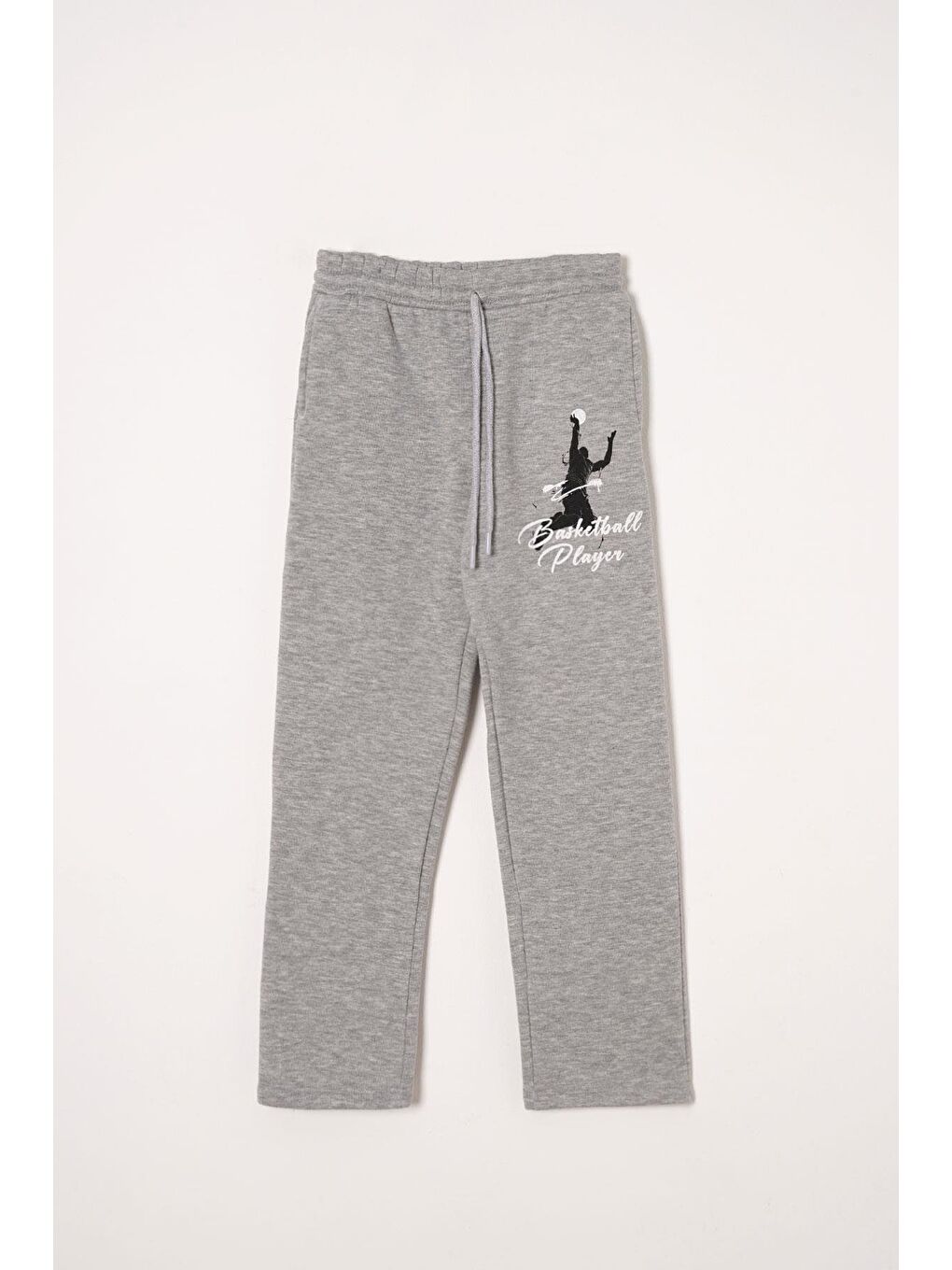Basketball Baskılı Gri Renk Erkek Çocuk Eşofman Tek Alt