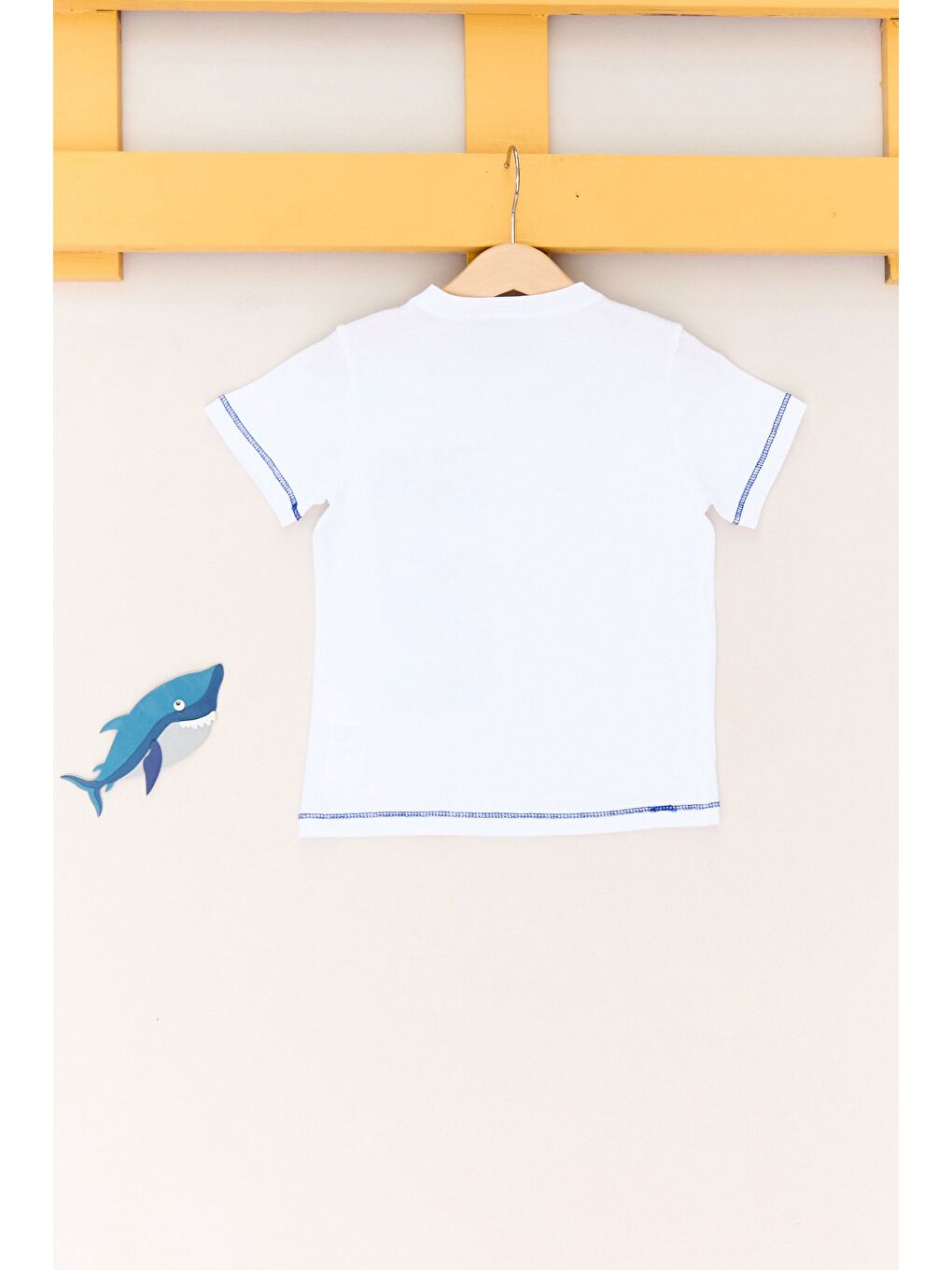 Beyaz %100 Pamuk Think Baskılı Erkek Çocuk Tişört-1