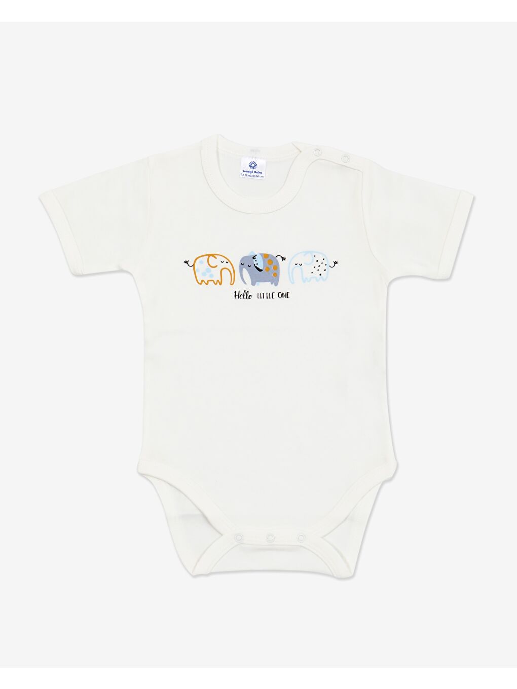 Ekru Bisiklet Yaka Erkek Bebek Çıtçıtlı Body 2'li-1