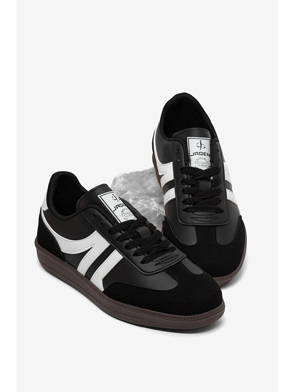 Kadın Siyah Beyaz Rahat Kalıp Nefes Alabilen Sneaker-1