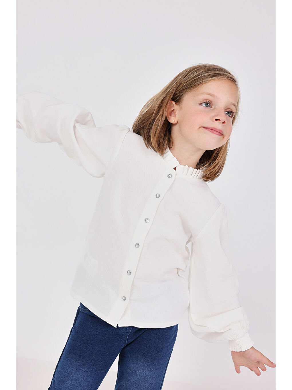 Ekru Kız Çocuk Bluz-2