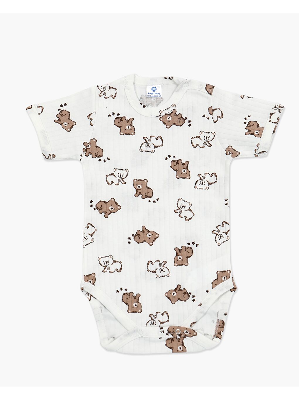 Ekru Bisiklet Yaka Erkek Bebek Çıtçıtlı Body 2'li-2