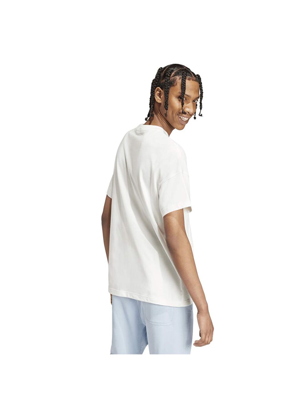 A Szn Erkek Beyaz Yuvarlak Yaka Spor Tişört-1