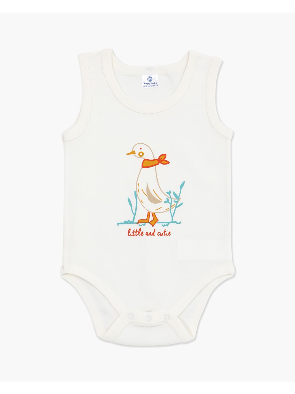 Luggi Baby Ekru Bisiklet Yaka Kız Bebek Atlet Çıtçıtlı Body 2'li - 1