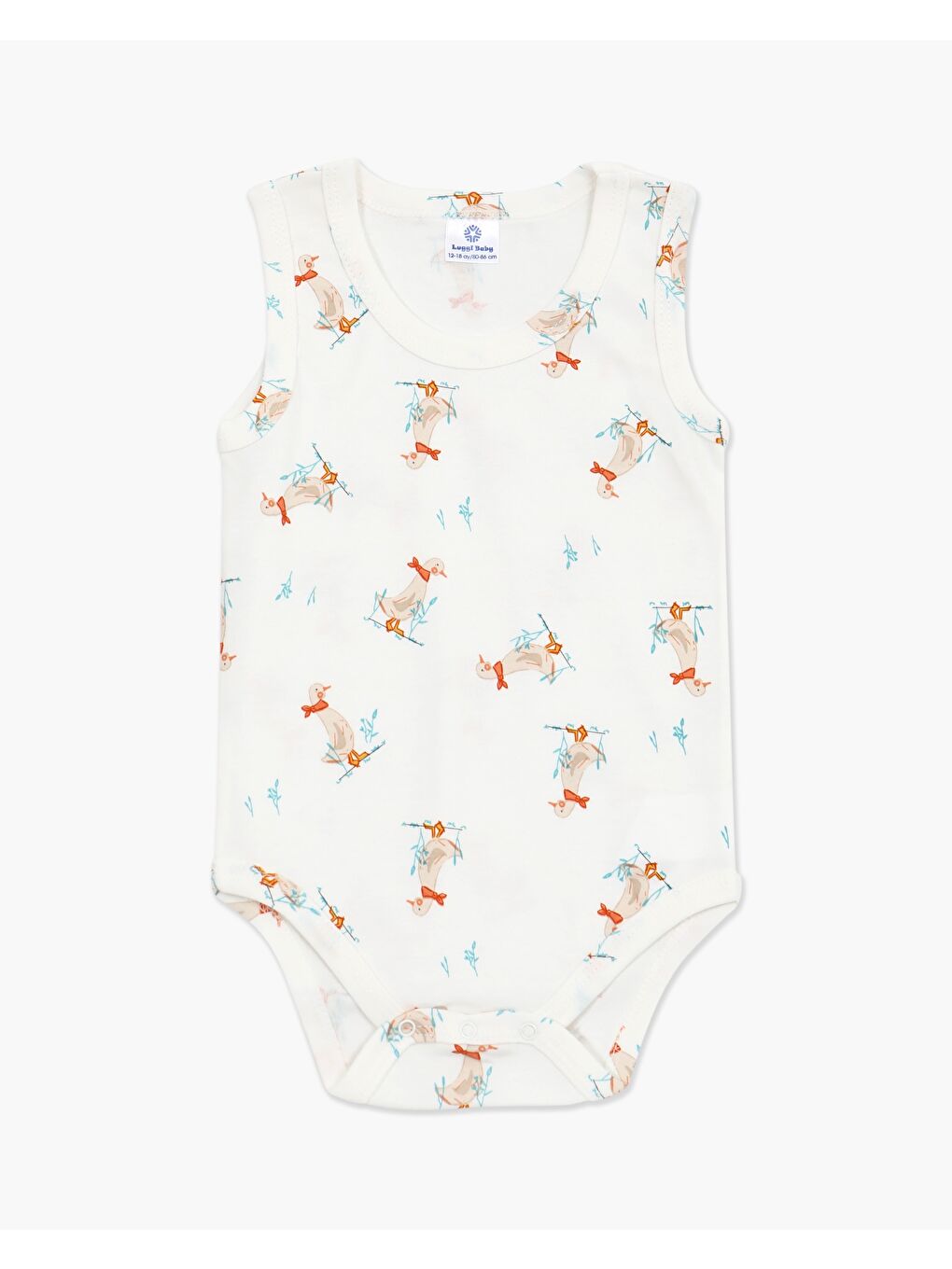 Luggi Baby Ekru Bisiklet Yaka Kız Bebek Atlet Çıtçıtlı Body 2'li - 2