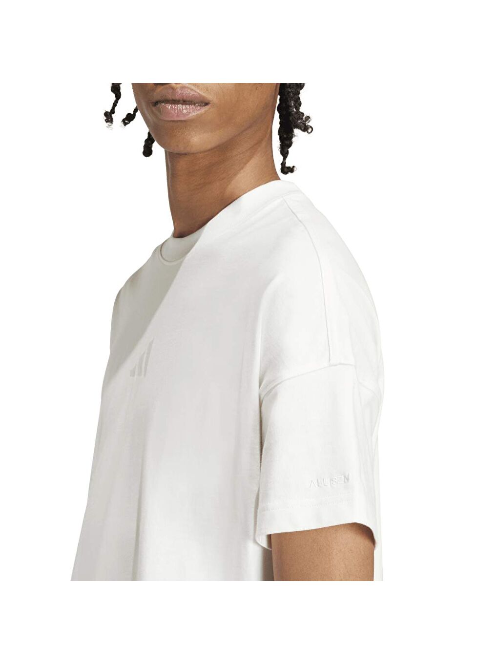 A Szn Erkek Beyaz Yuvarlak Yaka Spor Tişört-3