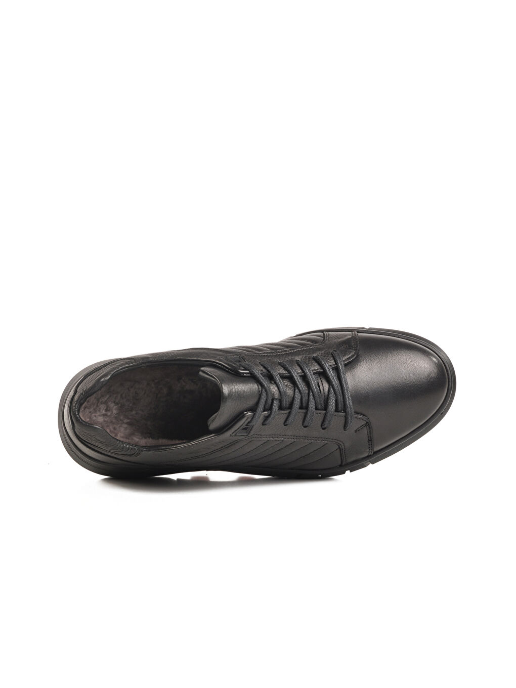 Siyah Hakiki Deri İçi Kürklü Erkek Casual Ayakkabı 2K1244-HK-510 M-3