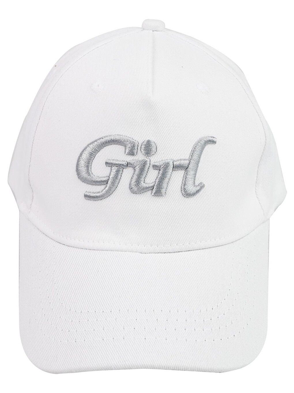 Girls Girl Yazı Desen 10-13 Yaş Kep Şapka - Beyaz-1