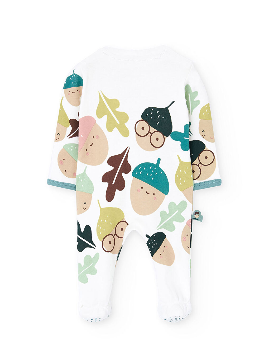 Ekru Erkek Bebek Meyve Baskılı Tulum-1