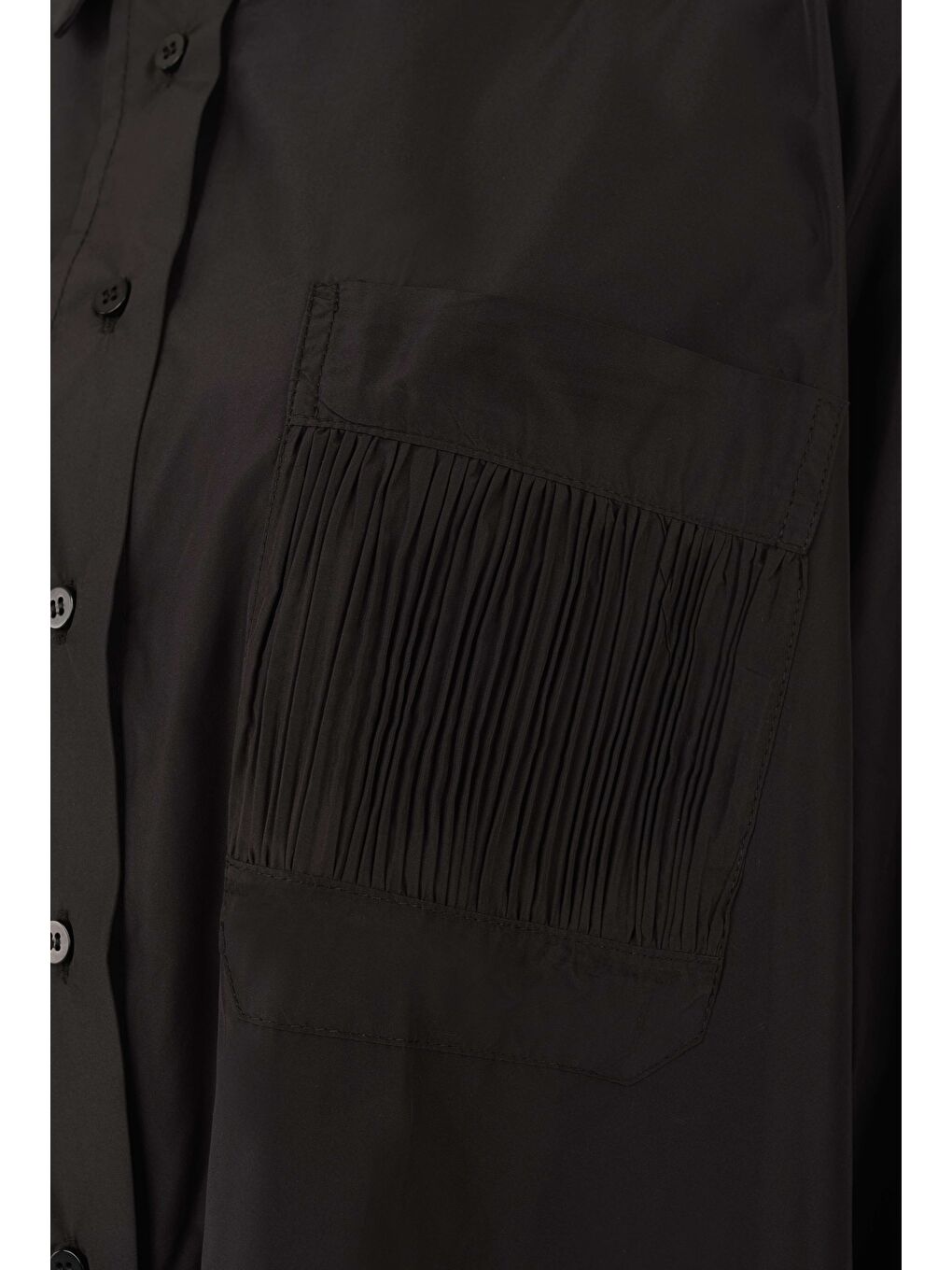 Piliseli Gömlek Siyah-4