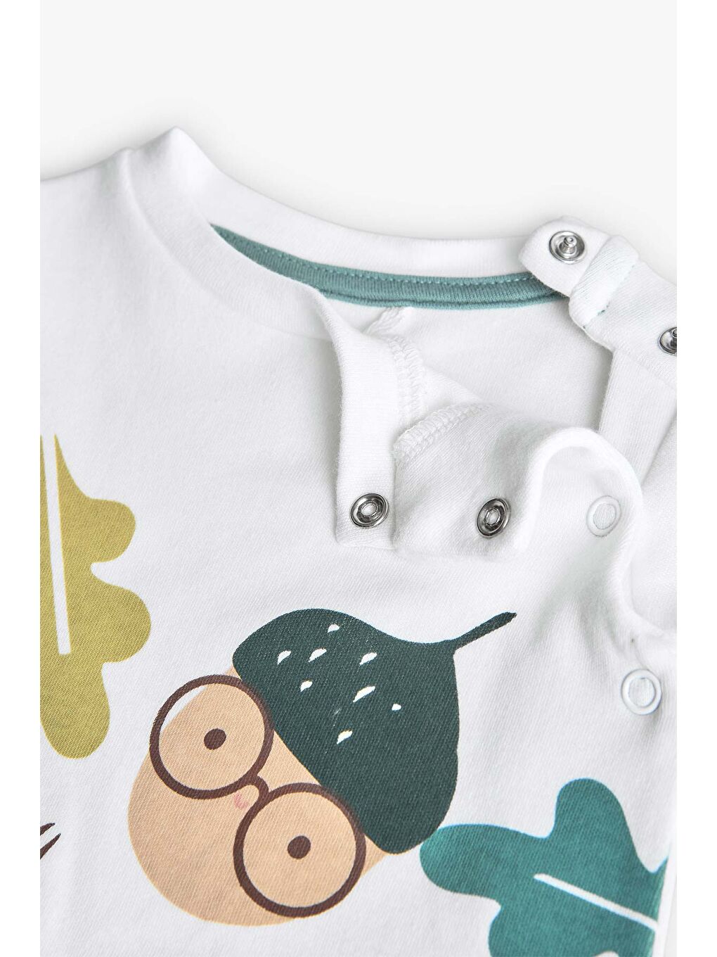 Ekru Erkek Bebek Meyve Baskılı Tulum-2