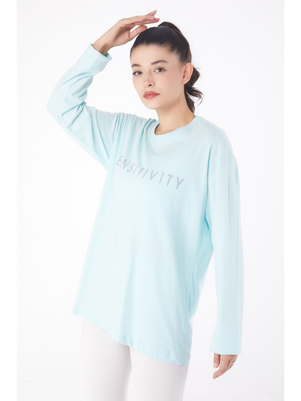 Baskılı Sweat Turkuaz - 26237