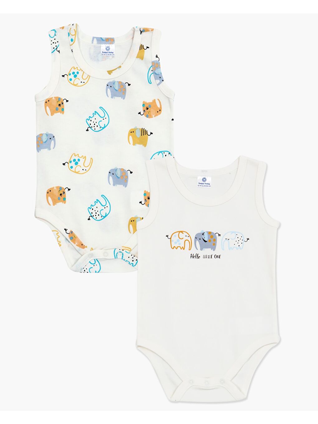 Ekru Bisiklet Yaka Erkek Bebek Atlet Çıtçıtlı Body 2'li