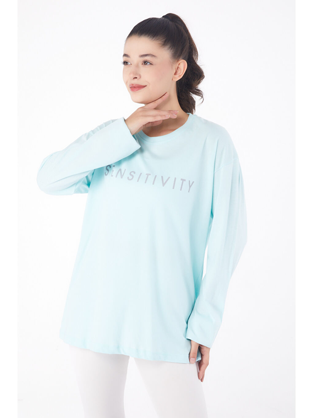 Baskılı Sweat Turkuaz - 26237-2