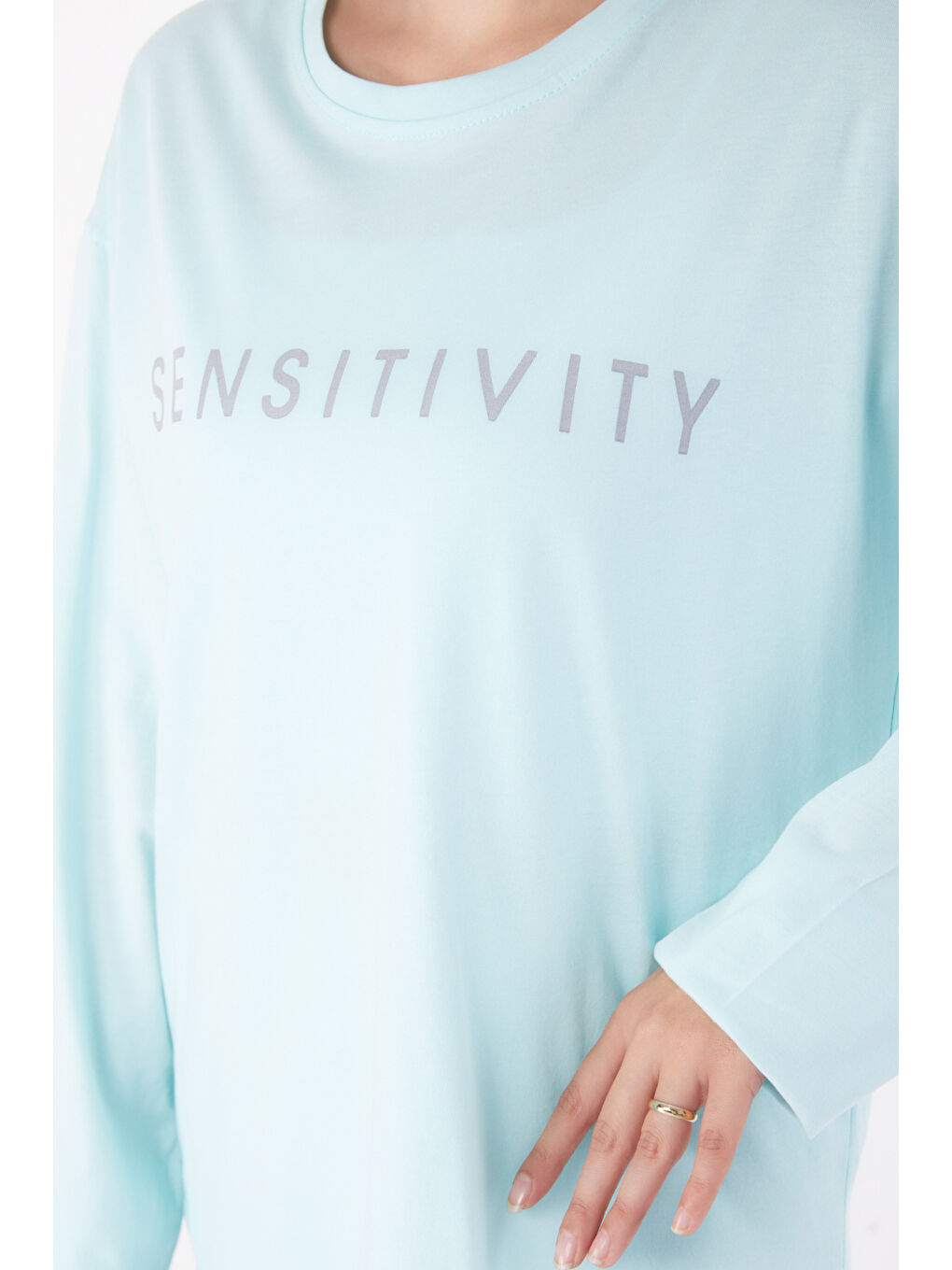 Baskılı Sweat Turkuaz - 26237-5