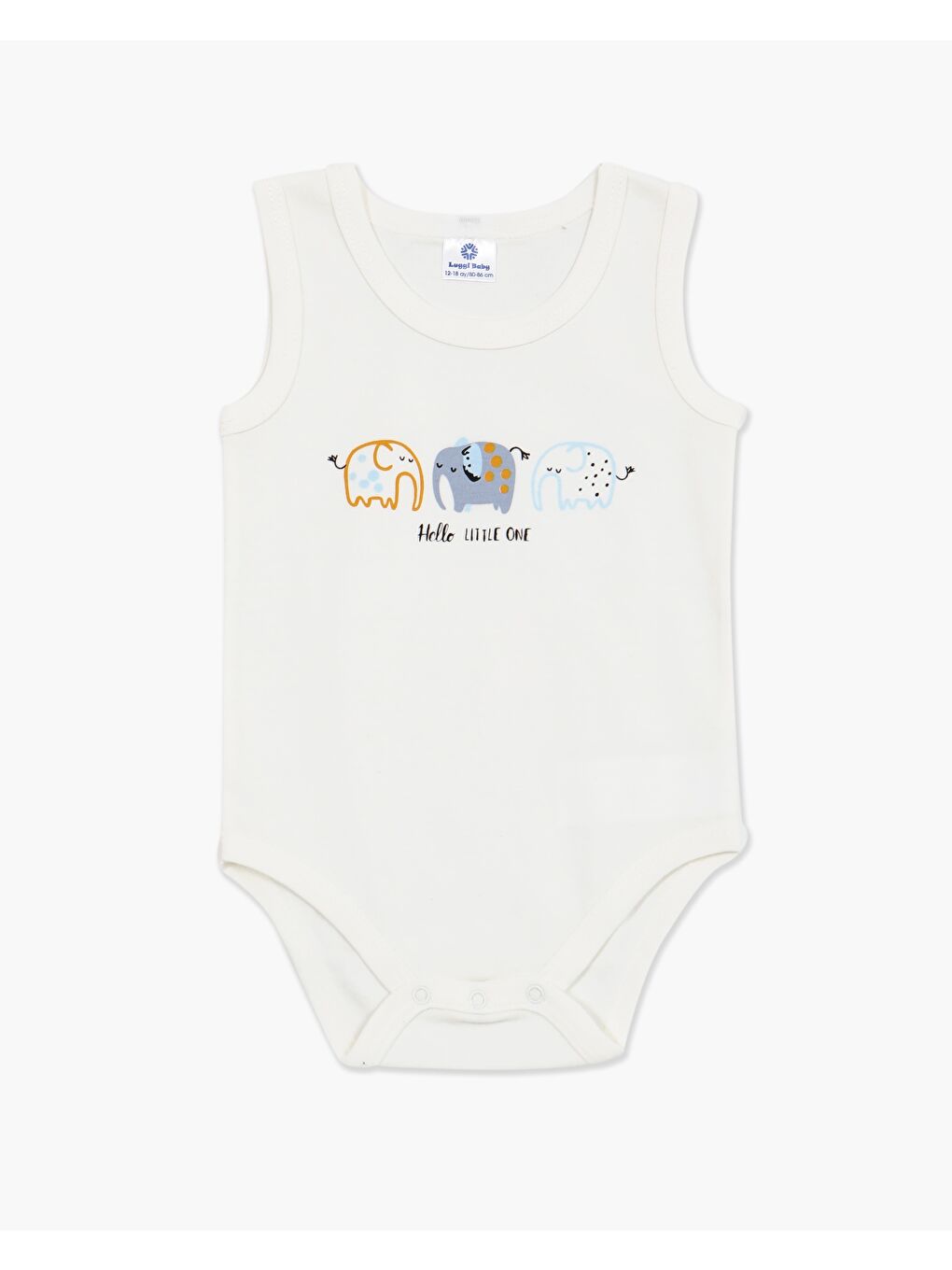 Ekru Bisiklet Yaka Erkek Bebek Atlet Çıtçıtlı Body 2'li-2