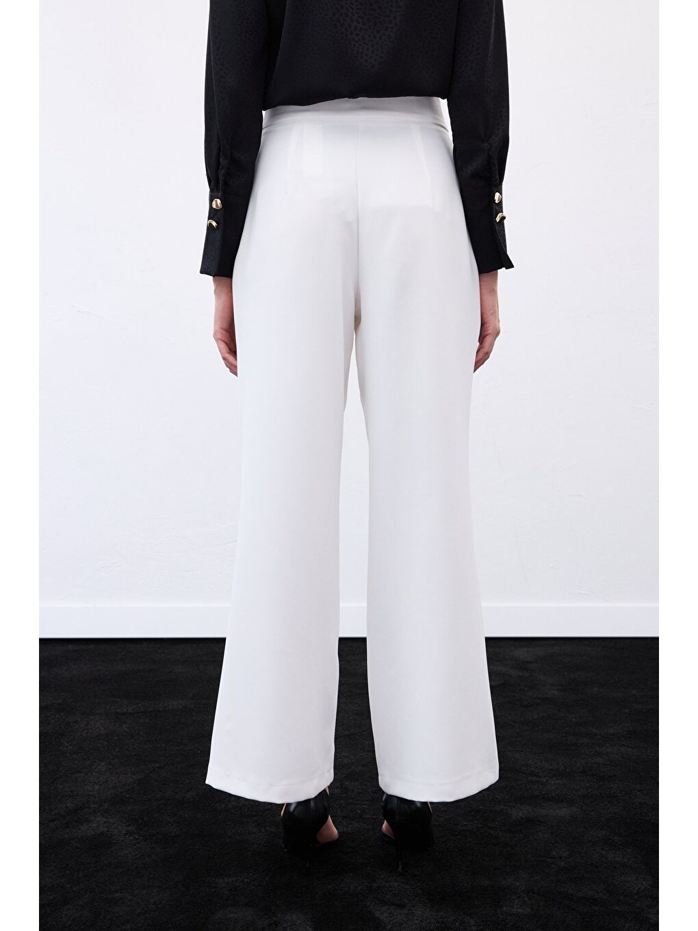 Kemerli Salaş Pantolon - Ekru-6