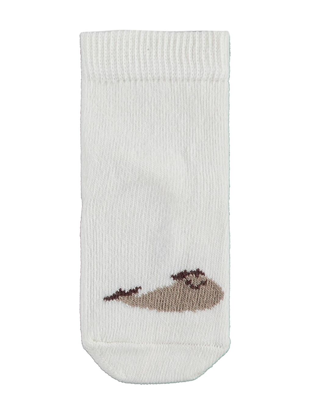 Beyaz Baby Karikatür Desen 3'lü 6- Bebek Erkek Çorap Set - Standart 18 Ay-5