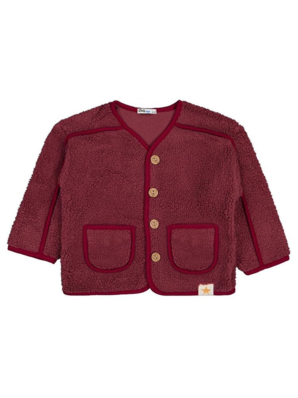 Boys Yıldız Nakışlı 2-5 Yaş Hırka - Bordo2-3 Yaş