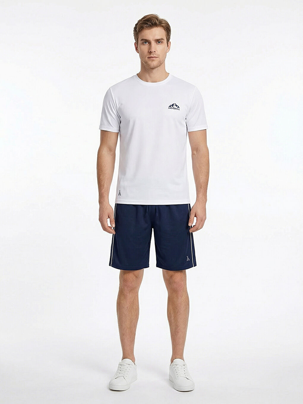 Lacivert ORENDAHILL Erkek Spor Şort Hızlı Kuruyan Esnek Regular Fit Trim Biyeli Activewear-1