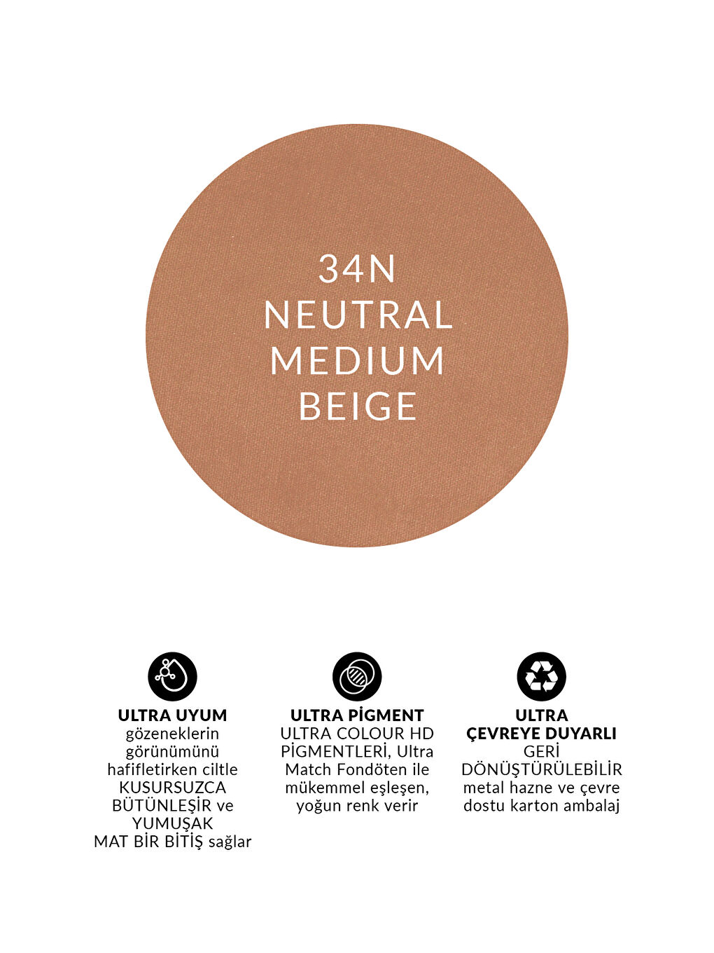 Ultra Colour Kompakt Pudra 34N Neutral Medium Beige-2