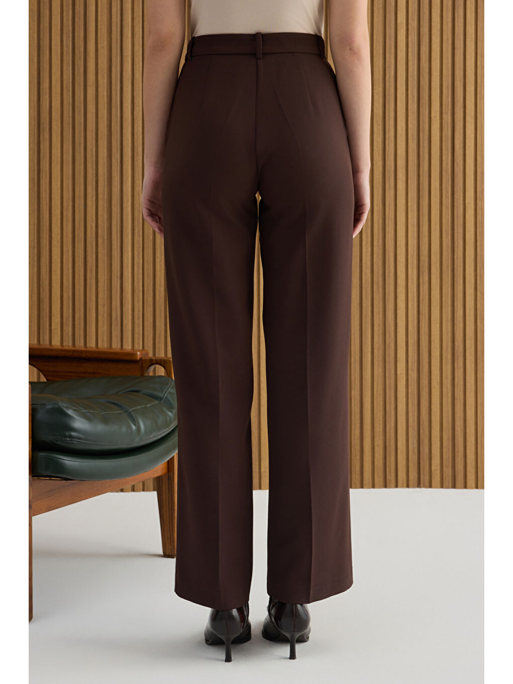 Kahverengi Dokuma Pantolon-5