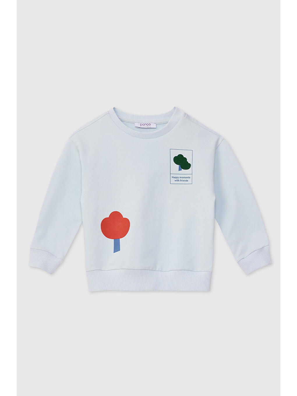 Erkek Bebek Bisiklet Yaka Açık Mavi Sweatshirt