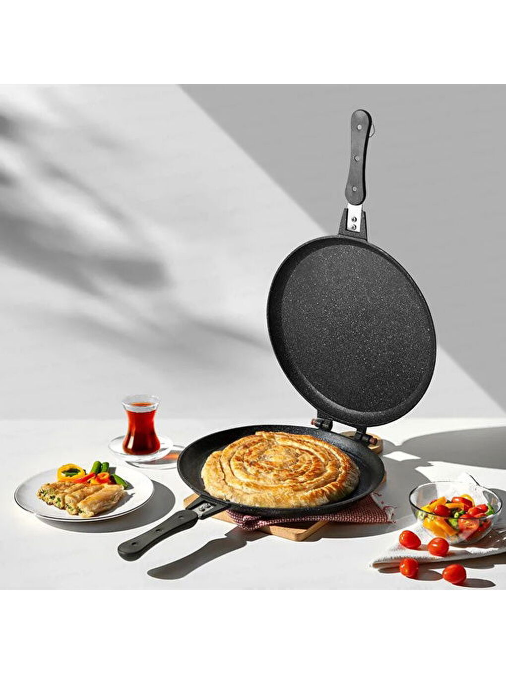 Alüminyum Döküm Balık Tavası - Siyah - 30 cm-1