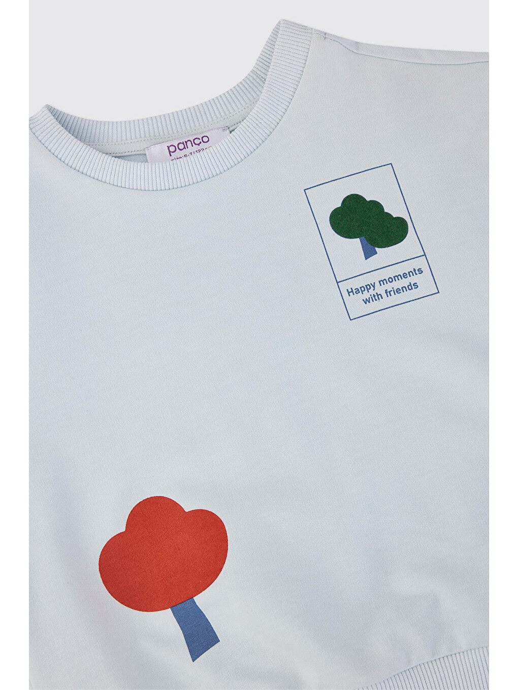 Erkek Bebek Bisiklet Yaka Açık Mavi Sweatshirt-2