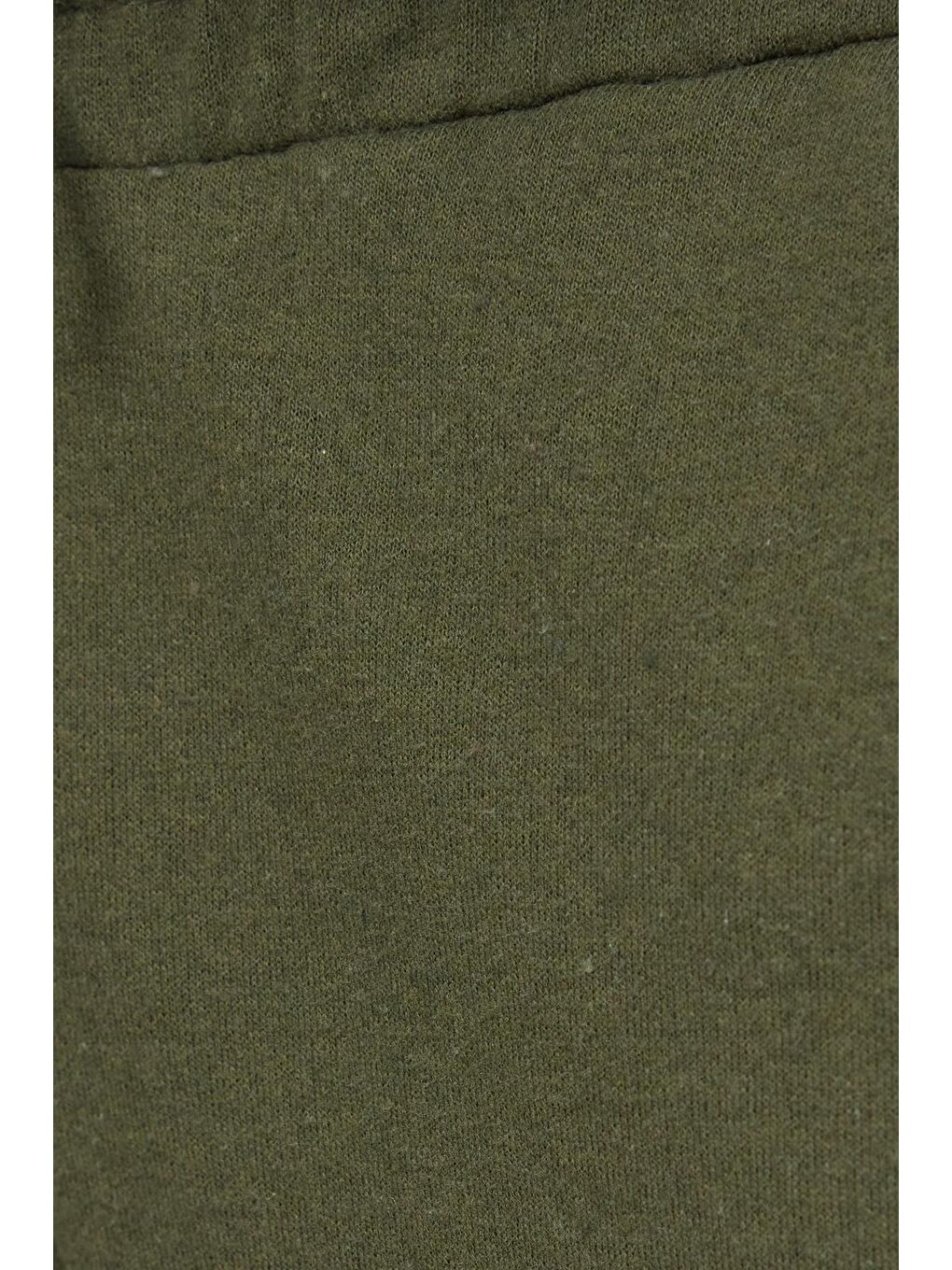 Erkek Regular Fit Klasik Kesim Beli Bağcıklı Jogger Cepli Lastikli Paça Haki Eşofman Altı-5