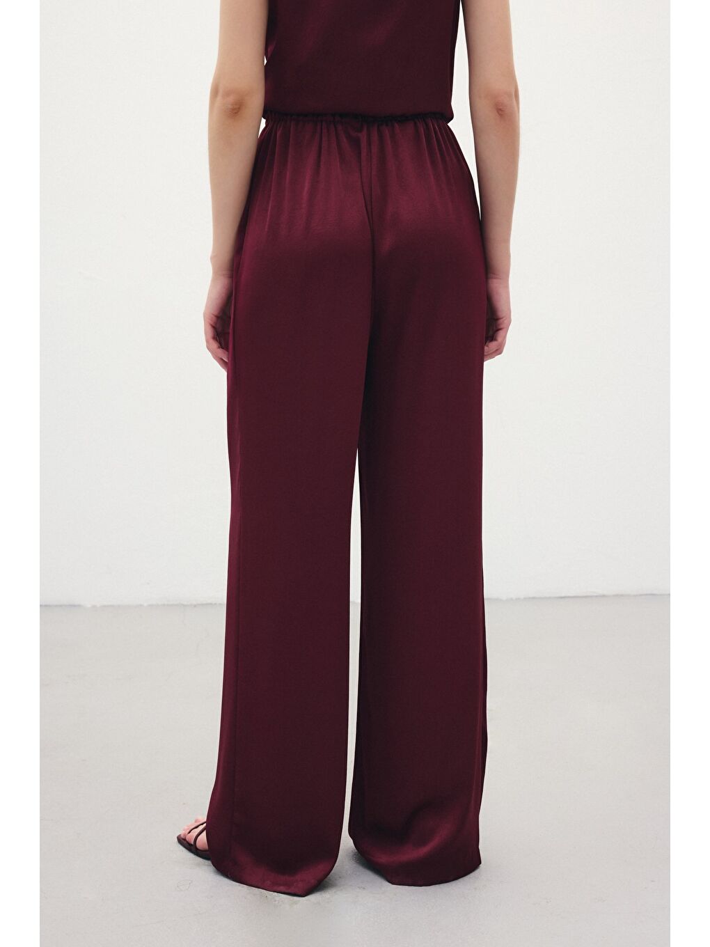 Bağcıklı Salaş Pantolon - Bordo-6