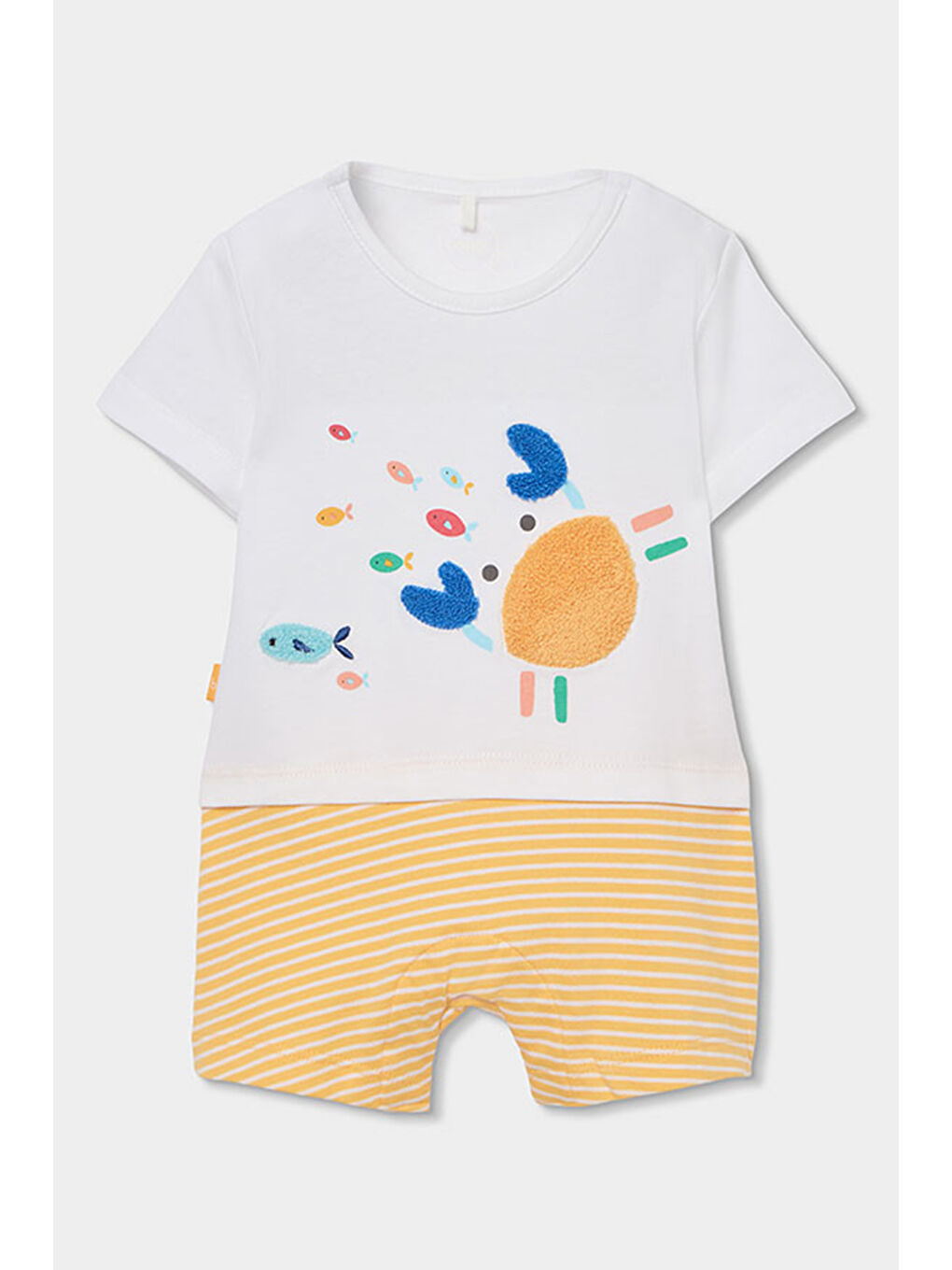 Sarı Yengeç Desenli Tulum 3-18 Ay sarı