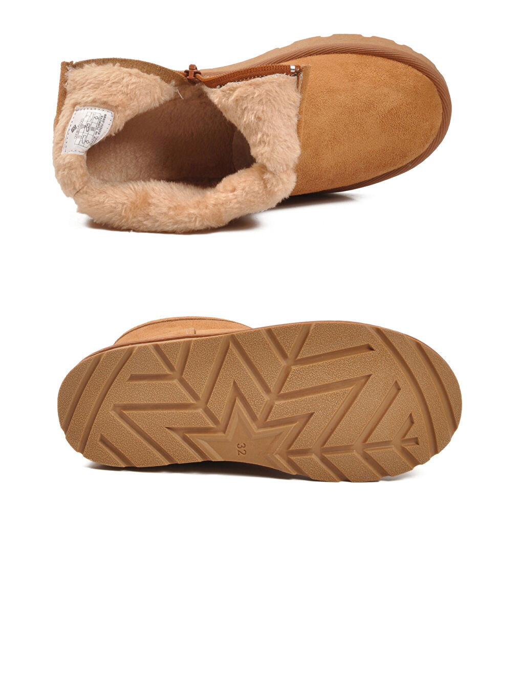 Kahverengi Taba Süet İçi Kürklü Soğuğa Dirençli Kız Çocuk Bot 2096 F-4